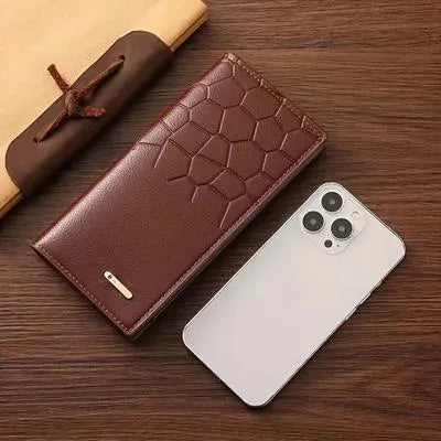Premium Leather Wallet for Men – Stylish Croc Texture & Durable Design