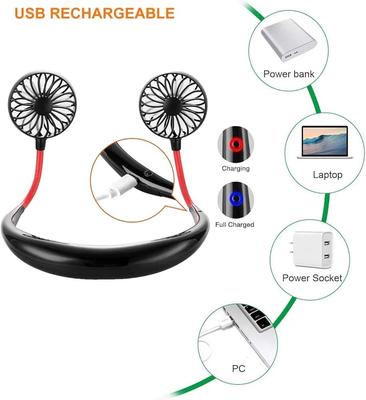USB Neck Fan – 360° Rotatable | 3 Speed Portable Cooling Fan