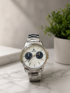 AQUATIME Luxury Silver Chronograph Watch for Men