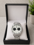 AQUATIME Luxury Silver Chronograph Watch for Men
