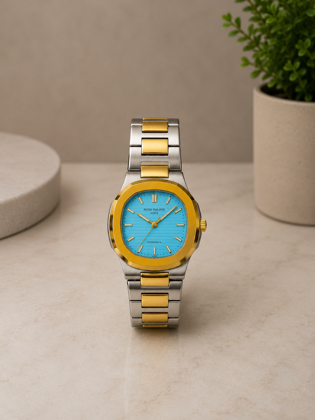 Luxury Two-Tone Men's Watch – Premium Stainless Steel Wristwatch